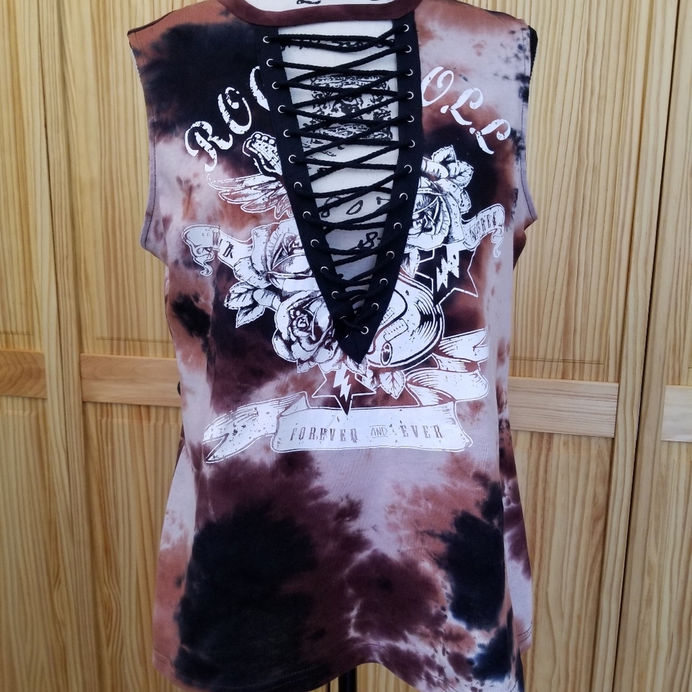 Juniors Tie-dye Sleeveless Top